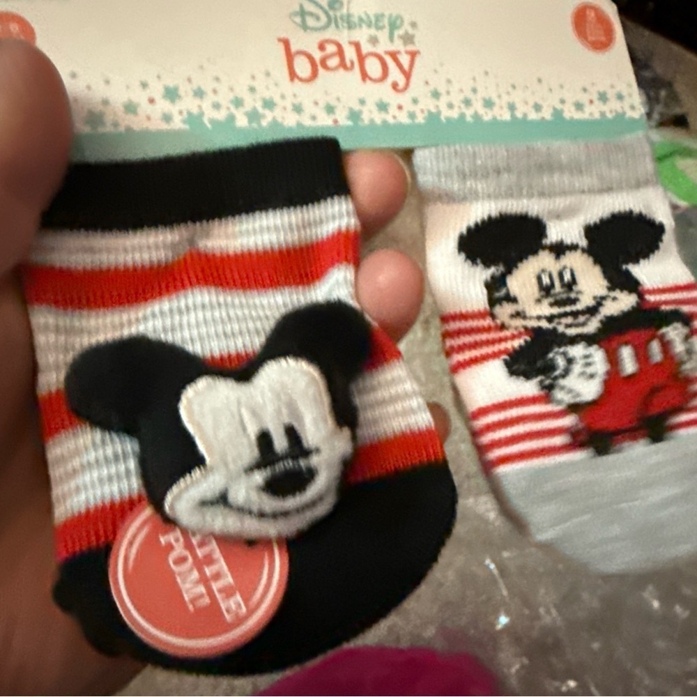 Disney Baby Mickey Mouse Socks - Black, Gray, Red - Picture 4 of 4